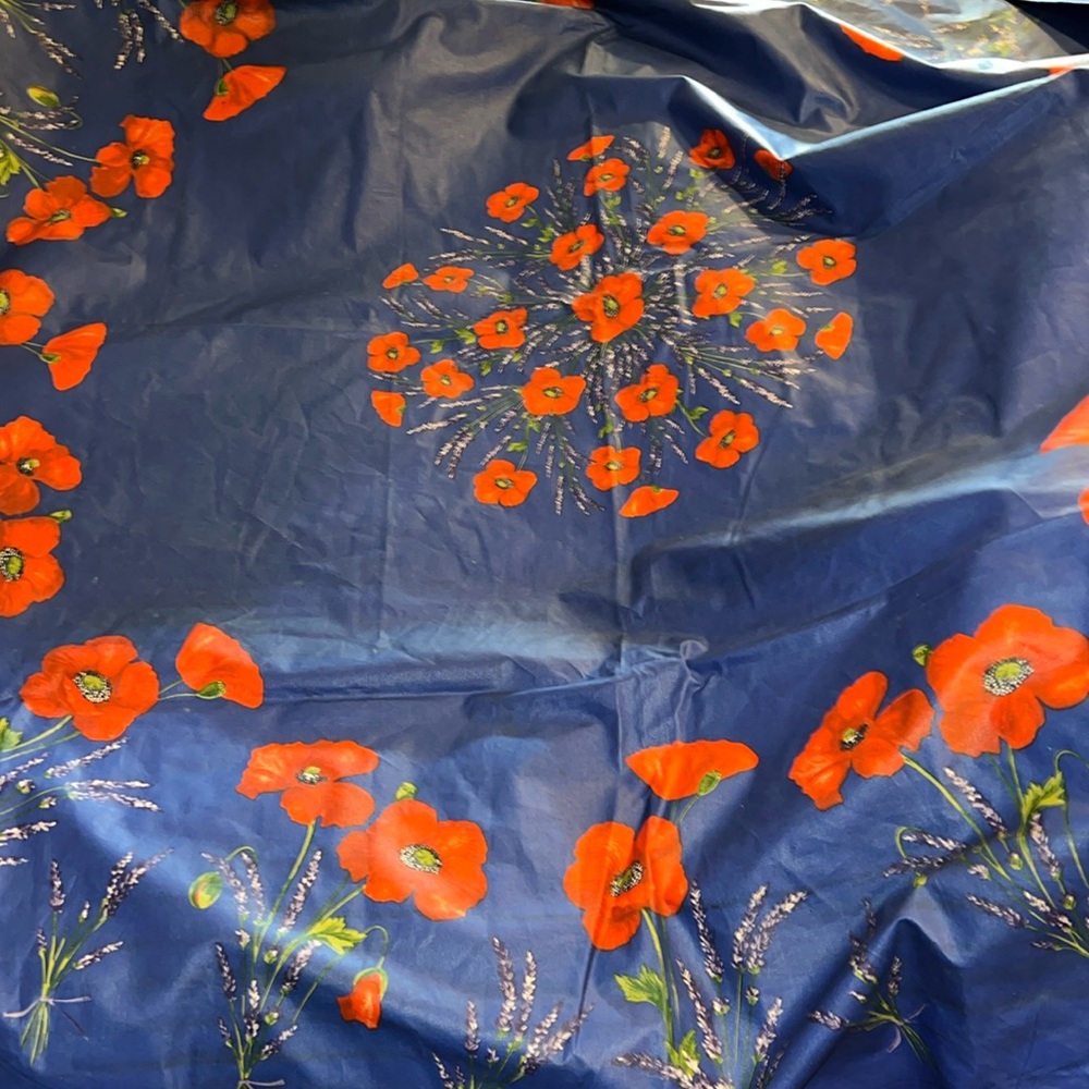 Tissus Toselli France cotton tablecloth poppies